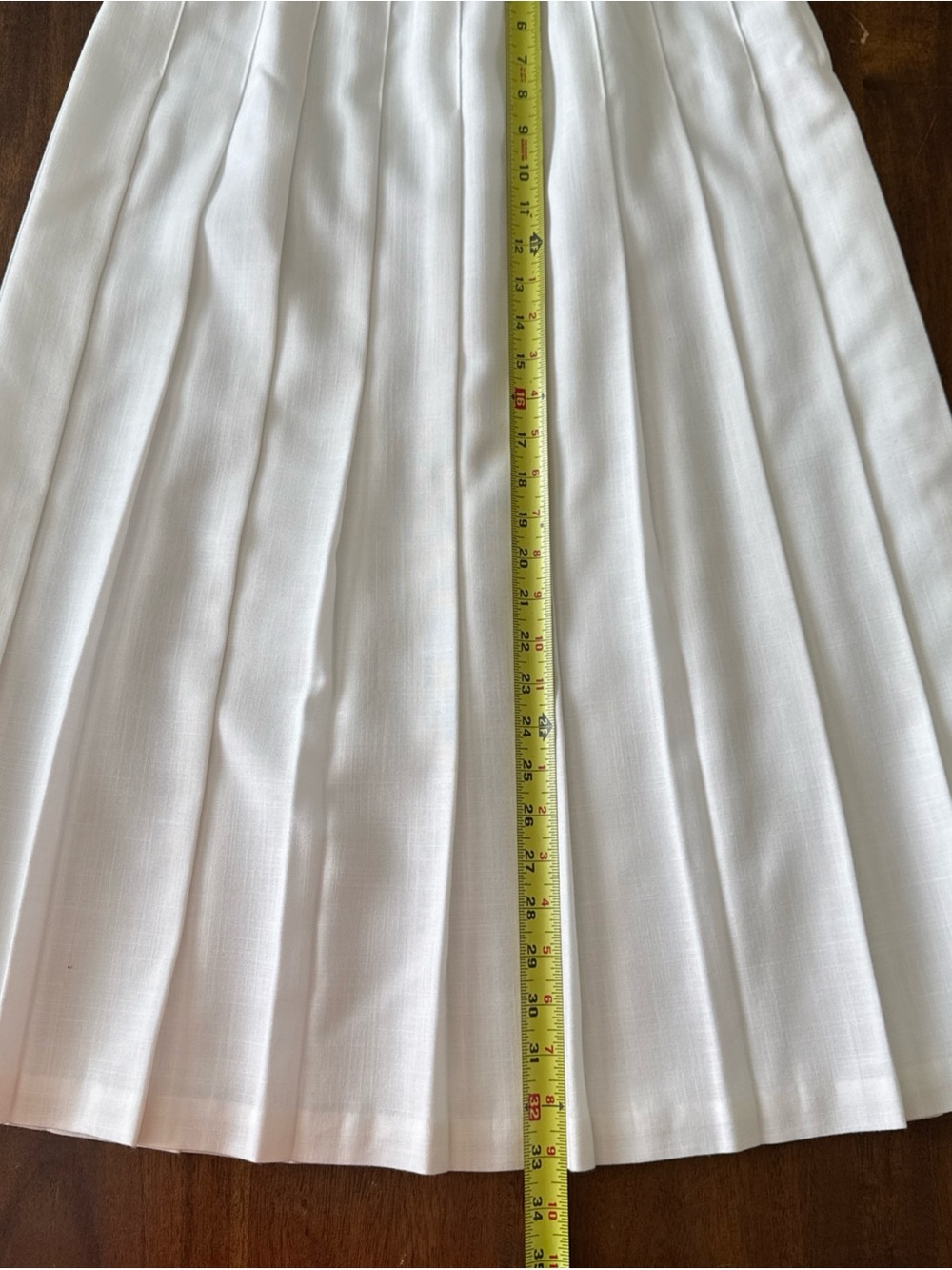 Vintage Suburbans White Pleated Midi Skirt 10 Cottagecore Modest Old Money - Picture 9 of 13